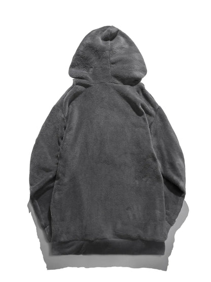 Men's Drawstring Long Sleeve Fleece Hoodie - DCDesigns mens casual hoodie product view