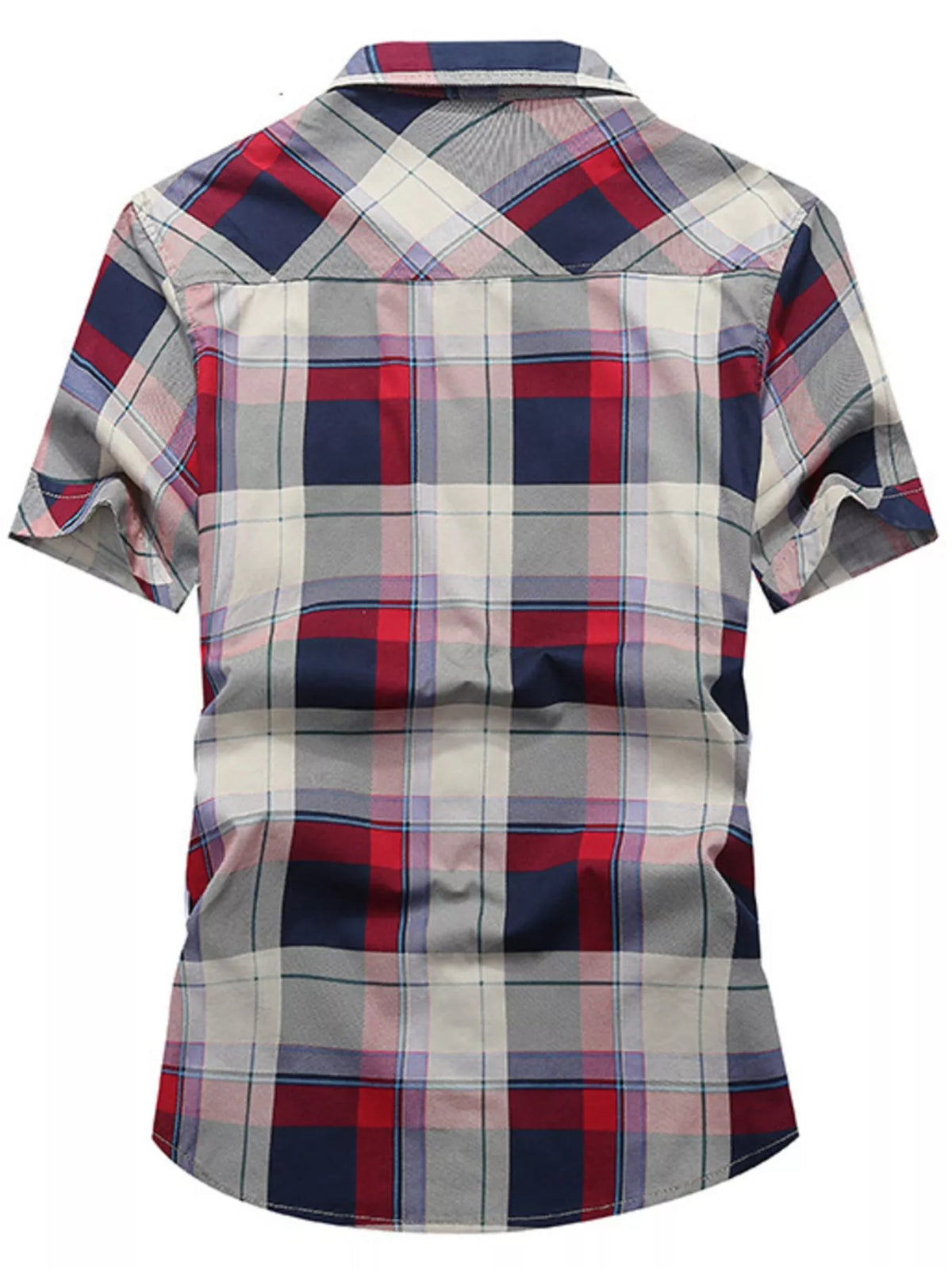 Men's Casual Plaid Short Sleeve Shirt | DCDesigns
