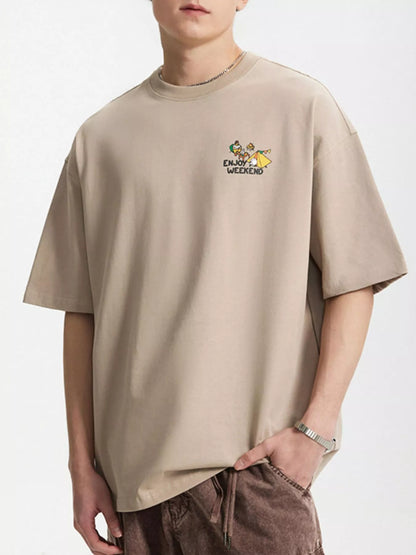 Men's oversized Men's Graphic Round Neck T-Shirt – men's bold Y2K streetwear graphic tee, product image 4