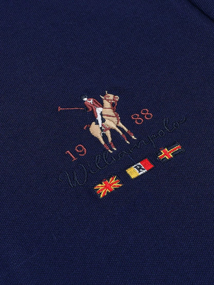 Men's Embroidered Short Sleeve Polo Shirt - White