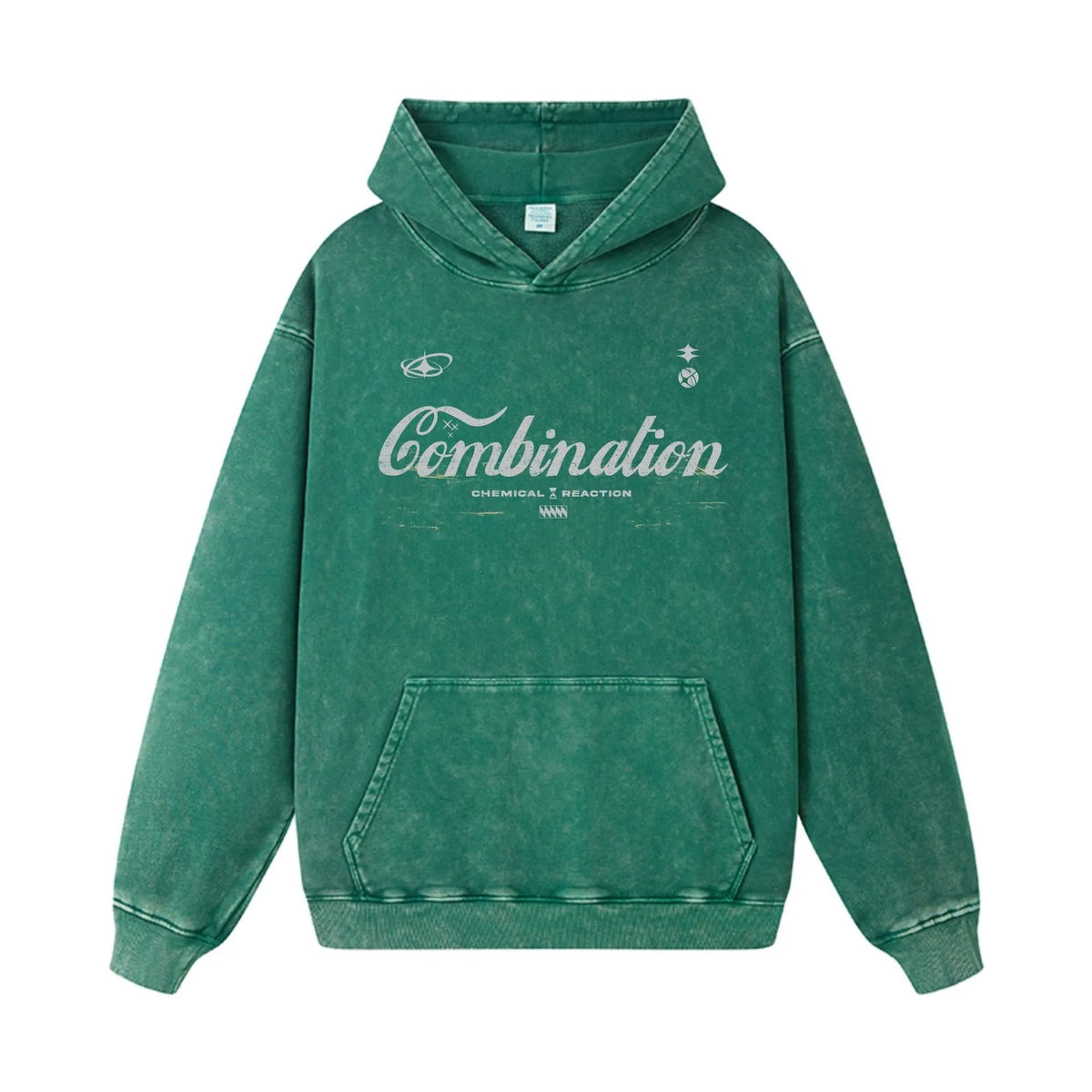 Men's Letter Washed Kangaroo Pocket Hoodie - DCDesigns mens casual hoodie product view