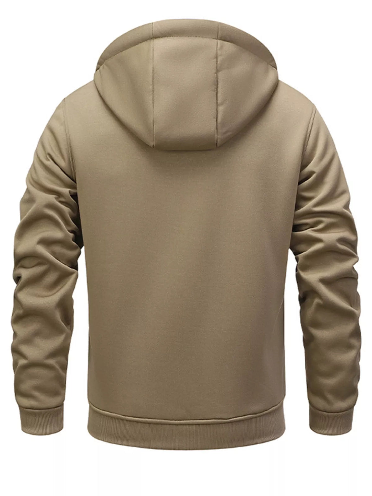 Men's Full Size Warm Fleece Lined Zip-Up Hoodie Plus Size - DCDesigns mens casual hoodie product view