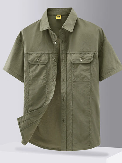 Men's Casual Short Sleeve Button-Down Shirt | DCDesigns