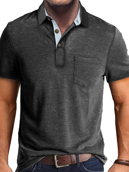 Men's Classic Heathered Pocket Polo Shirt - White