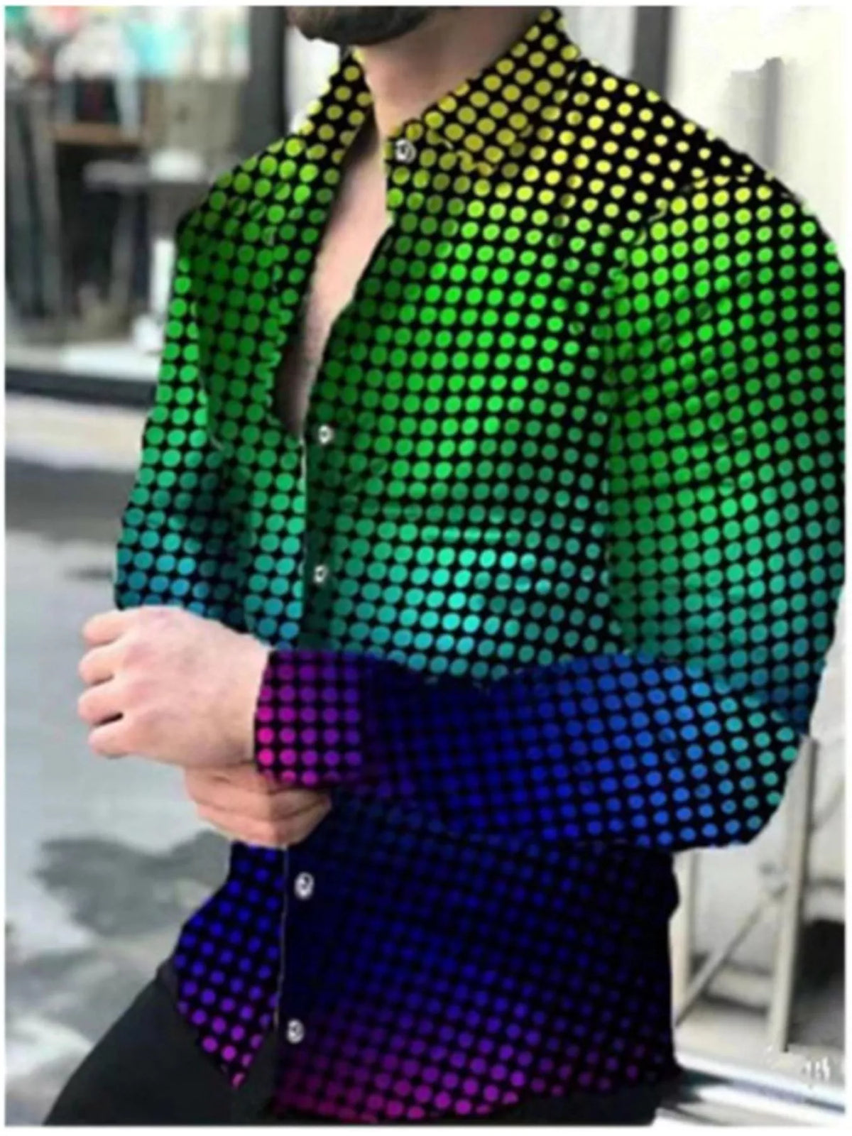 Men's Printed Button-Down Shirt | DCDesigns