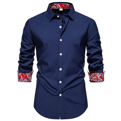 Men's Casual Button-Down Shirt with Cuff Detail | DCDesigns