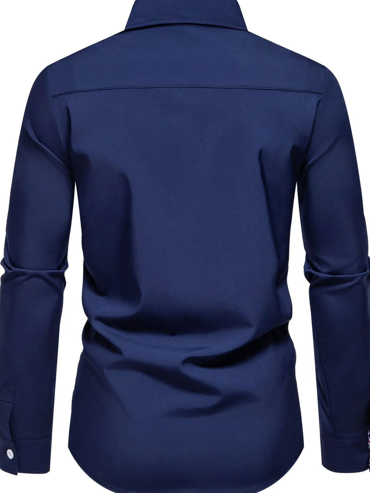 Men's Button-Down Shirt with Checkered Contrast Trim | DCDesigns