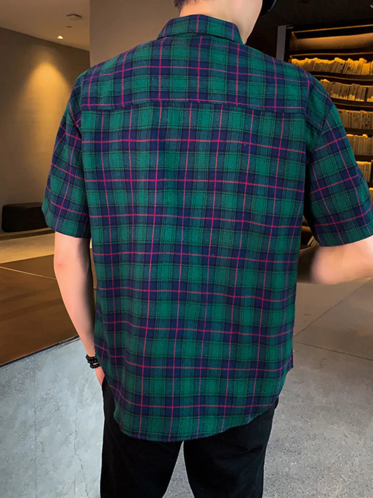 Men's Casual Plaid Short Sleeve Shirt | DCDesigns