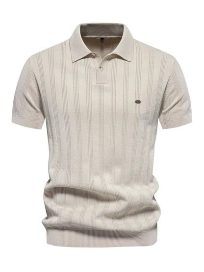 Men's Short Sleeve Knit Polo Shirt - Khaki