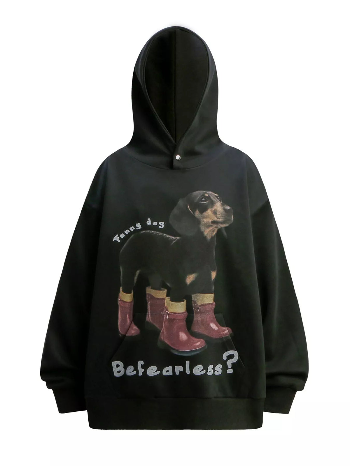 Men's Dog Graphic Long Sleeve Hoodie - DCDesigns mens casual hoodie product view