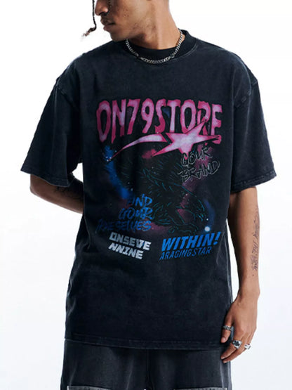 Men's Vintage Graphic Oversized T-Shirt – men's bold Y2K streetwear graphic tee, product image 1