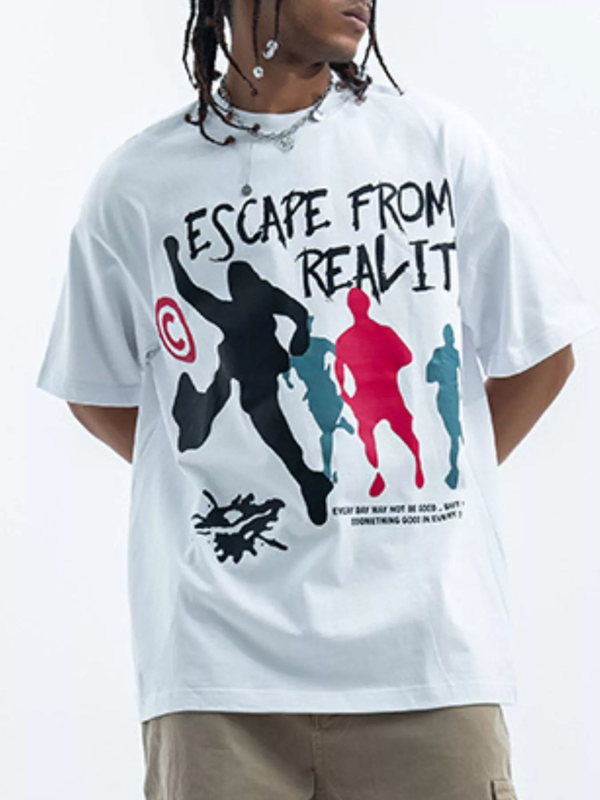 Men's oversized Men's Graphic Round Neck Short Sleeve T-Shirt – men's bold Y2K streetwear graphic tee, product image 4