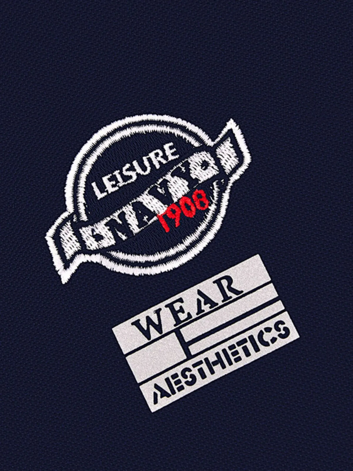 Men's Collared Neck Short Sleeve Polo Shirt - Navy