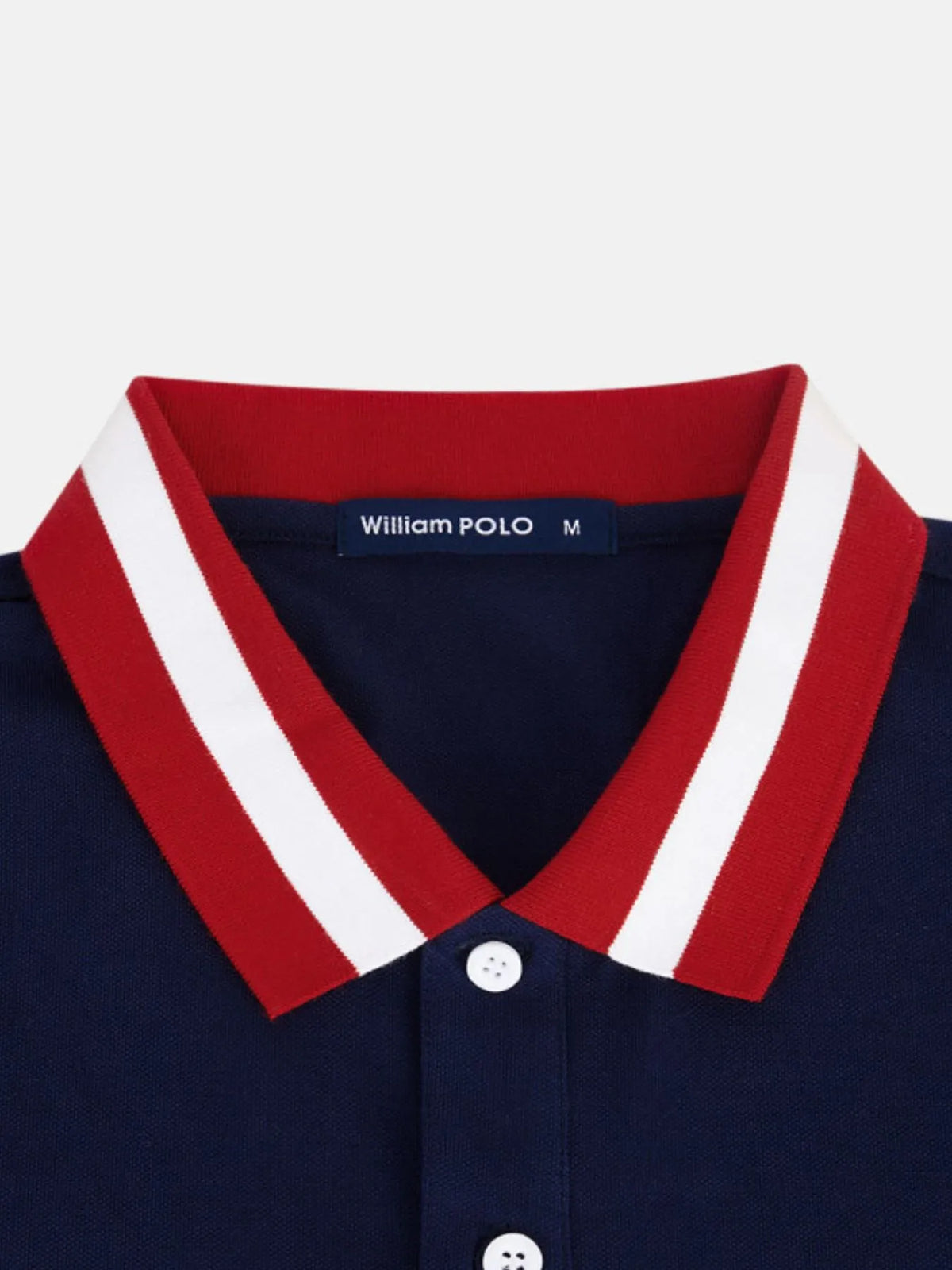 Men's Striped Collar Short Sleeve Polo Shirt - Navy