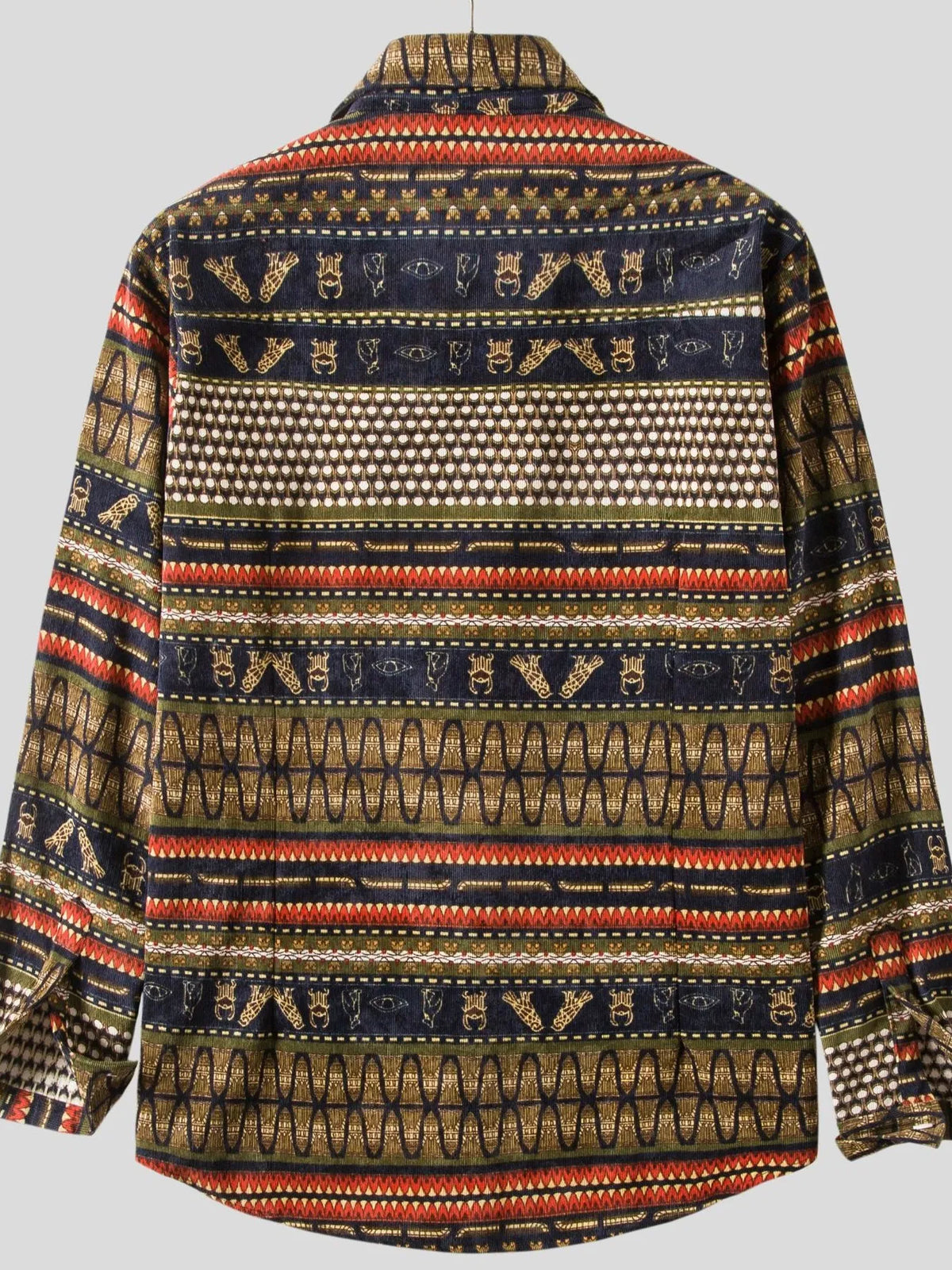 Men's Vintage Ethnic Print Button Down Shirt | DCDesigns
