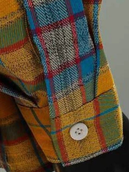 Men's Casual Plaid Long Sleeve Shirt | DCDesigns