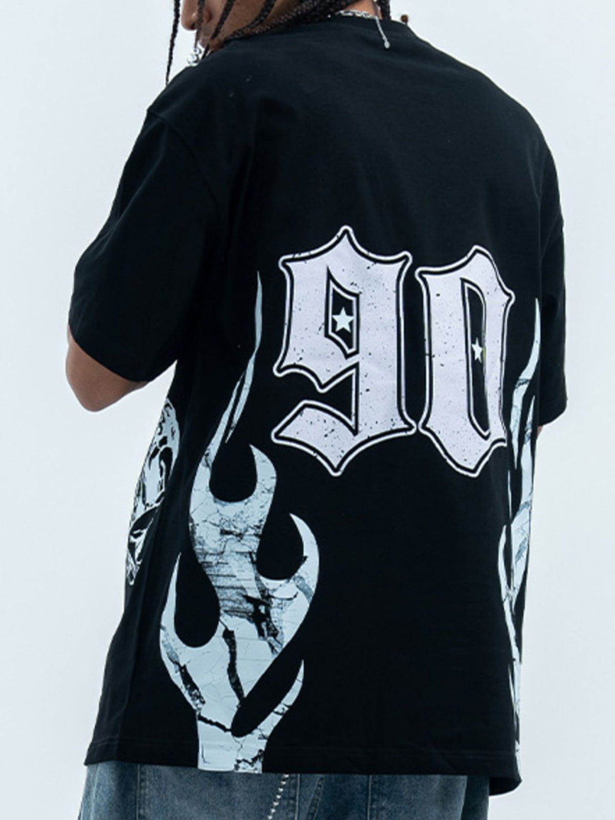 Men's oversized Men's Graphic Round Neck T-Shirt – men's bold Y2K streetwear graphic tee, product image 4