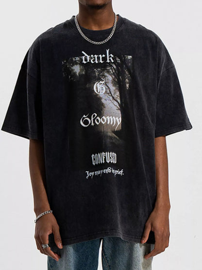 Men's Graphic Oversized Washed T-Shirt – men's bold Y2K streetwear graphic tee, product image 2