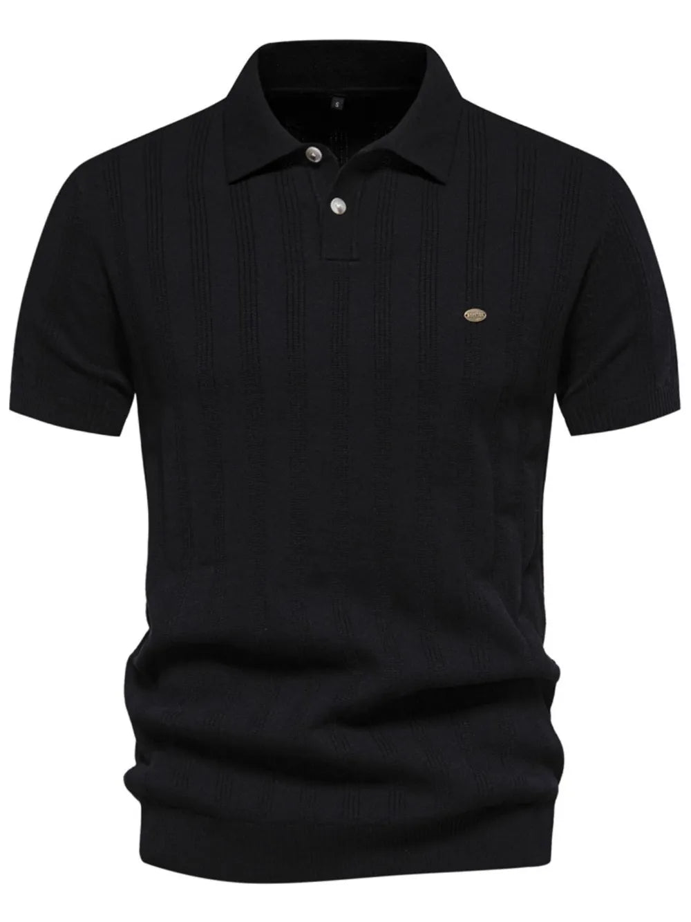 Men's Collared Neck Short Sleeve Knit Polo Shirt - Gray