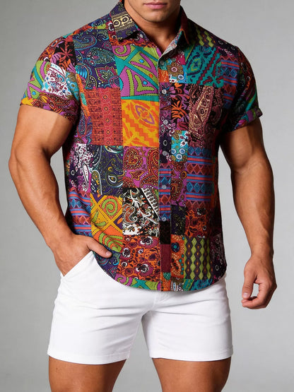 Men's Printed Button-Up Shirt | DCDesigns