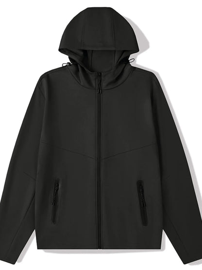 Men's Plus Size Zip Up Long Sleeve Hoodie - DCDesigns mens casual hoodie product view