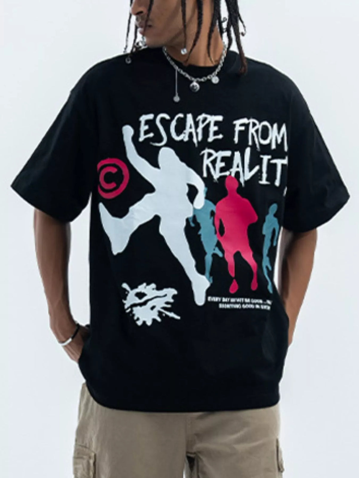 Men's oversized Men's Graphic Round Neck Short Sleeve T-Shirt – men's bold Y2K streetwear graphic tee, product image 1