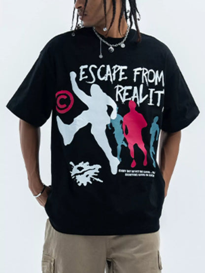 Men's oversized Men's Graphic Round Neck Short Sleeve T-Shirt – men's bold Y2K streetwear graphic tee, product image 1