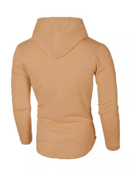 Men's Plus Size Casual Slim Fit Long Sleeve Hoodie - DCDesigns mens casual hoodie product view