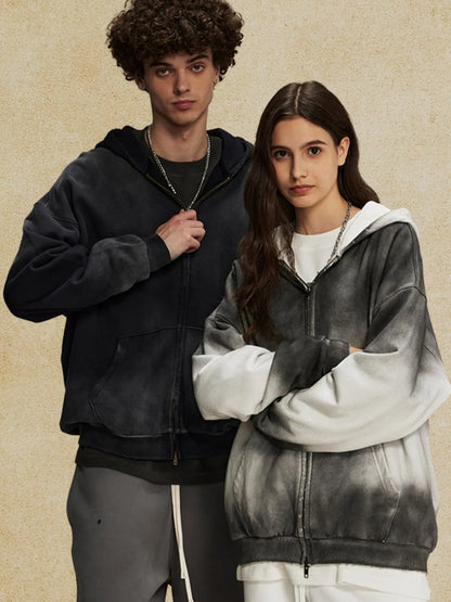 Men's Gradient Zip Up Hoodie - DCDesigns mens casual hoodie product view