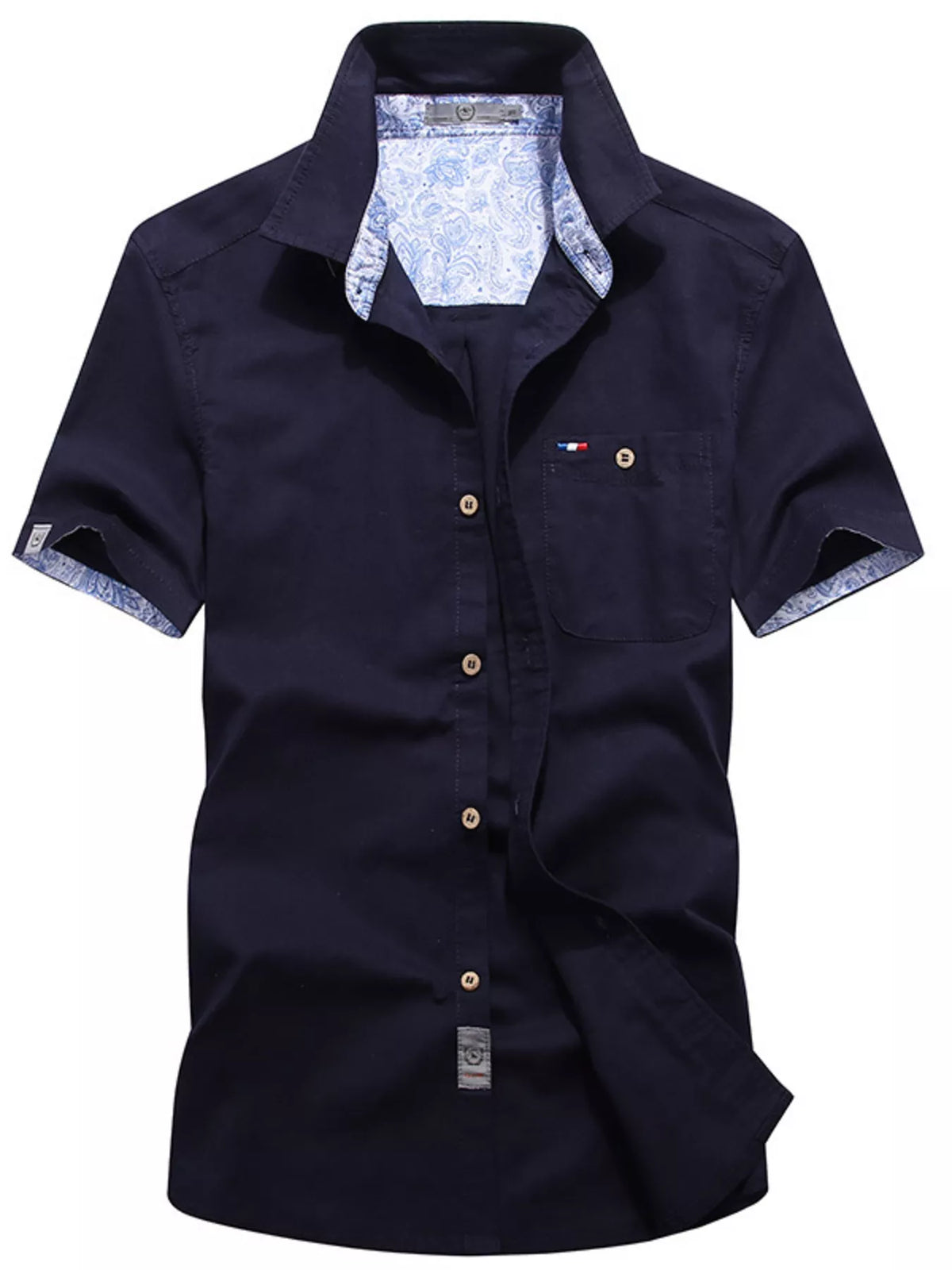 Men's Button-Up Short Sleeve Casual Shirt | DCDesigns