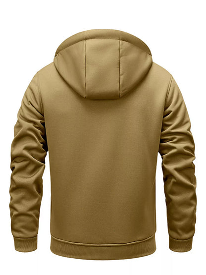 Men's Full Size Warm Fleece Lined Zip-Up Hoodie Plus Size - DCDesigns mens casual hoodie product view