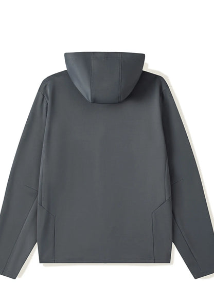 Men's Plus Size Zip Up Long Sleeve Hoodie - DCDesigns mens casual hoodie product view