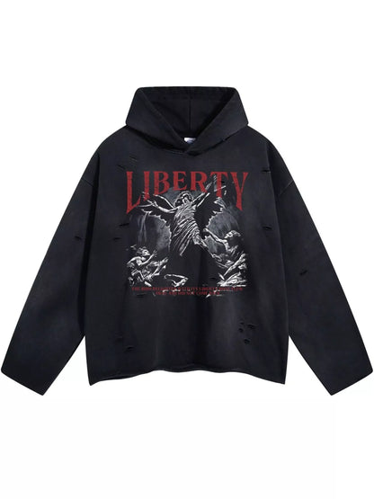 Men's Graphic Long Sleeve Hoodie - DCDesigns mens casual hoodie product view