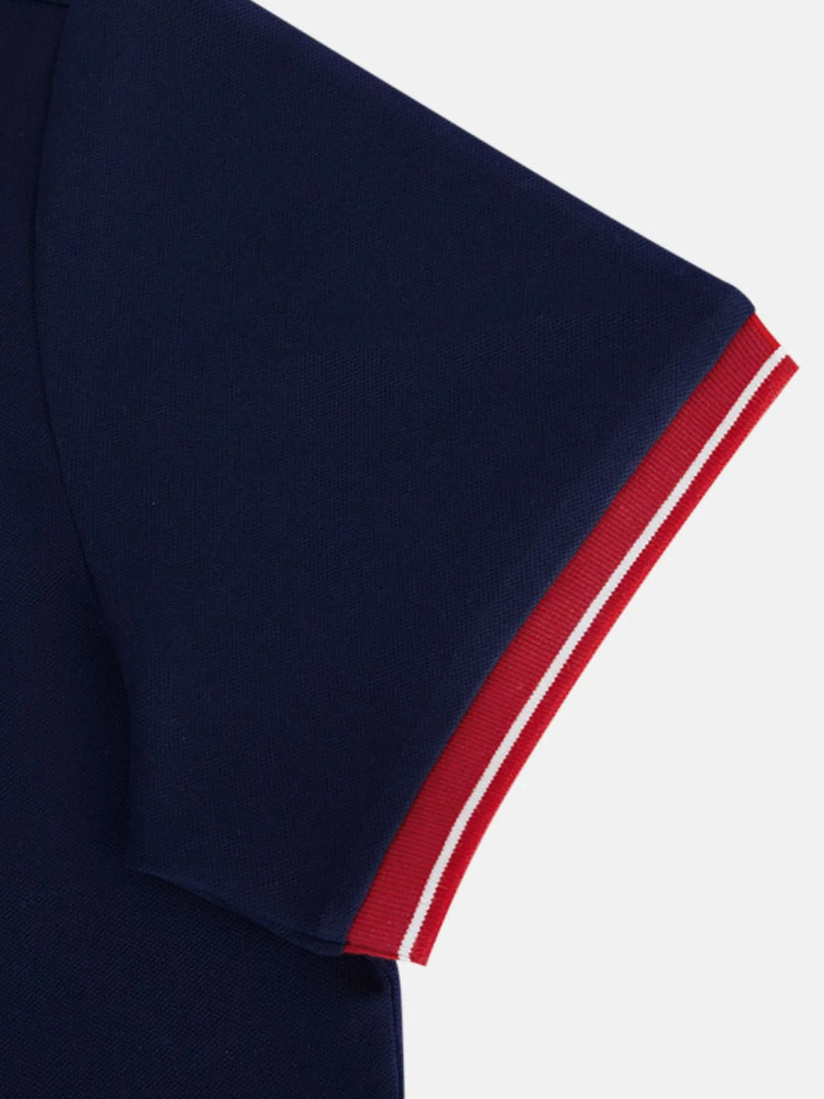Men's Striped Collar Short Sleeve Polo Shirt - Navy
