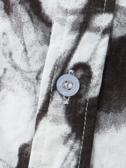 Men's Abstract Ink Splash Print Short Sleeve Shirt | DCDesigns