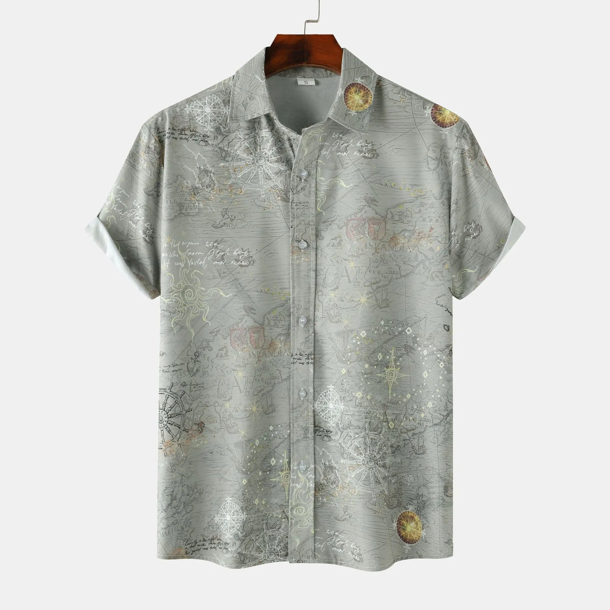 Men's Printed Button-Up Short Sleeve Shirt | DCDesigns