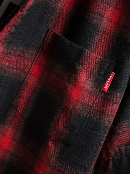 Men's Plaid Button-Up Short Sleeve Shirt | DCDesigns