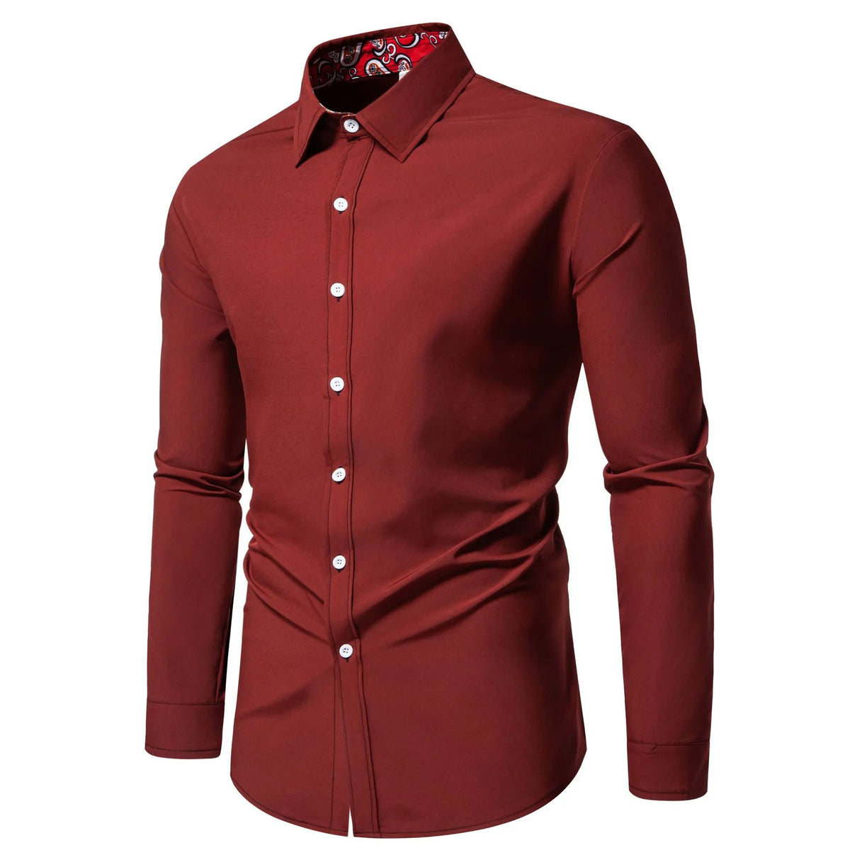 Men's Casual Button-Down Shirt with Cuff Detail | DCDesigns