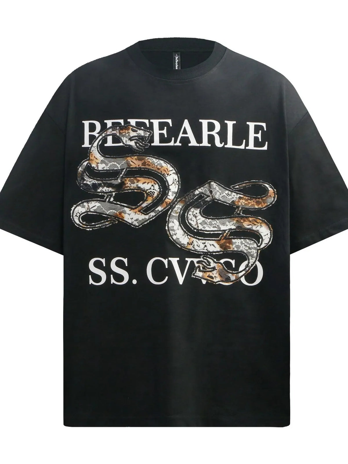 Men's oversized Men's Letter Graphic Round Neck T-Shirt – men's bold Y2K streetwear graphic tee, product image 1