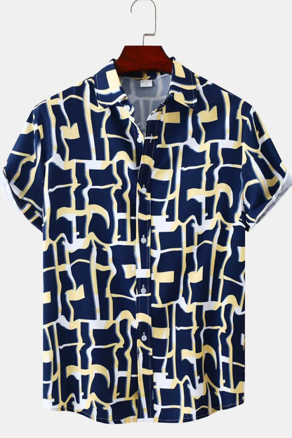 Men's Printed Short Sleeve Casual Shirt | DCDesigns