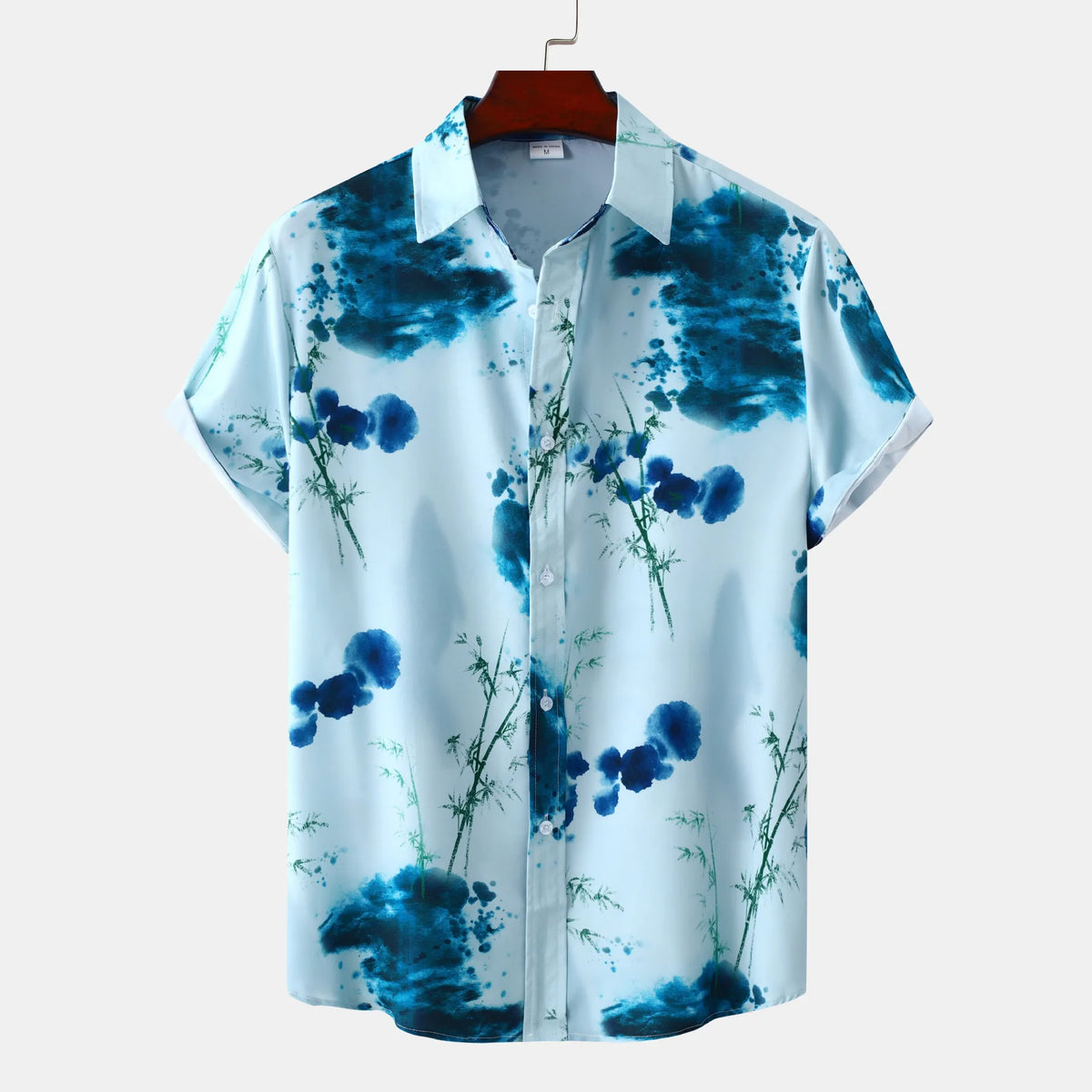 Men's Printed Button-Up Short Sleeve Shirt | DCDesigns