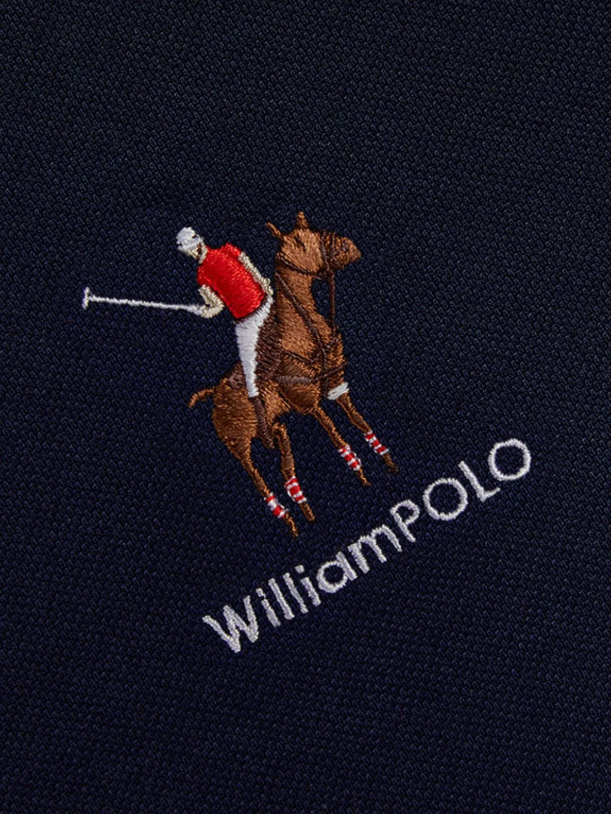 Men's Embroidered Short Sleeve Polo Shirt - Navy