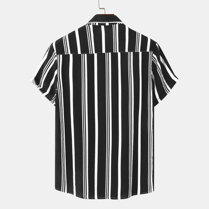 Men's Striped Short Sleeve Button-Down Shirt | DCDesigns