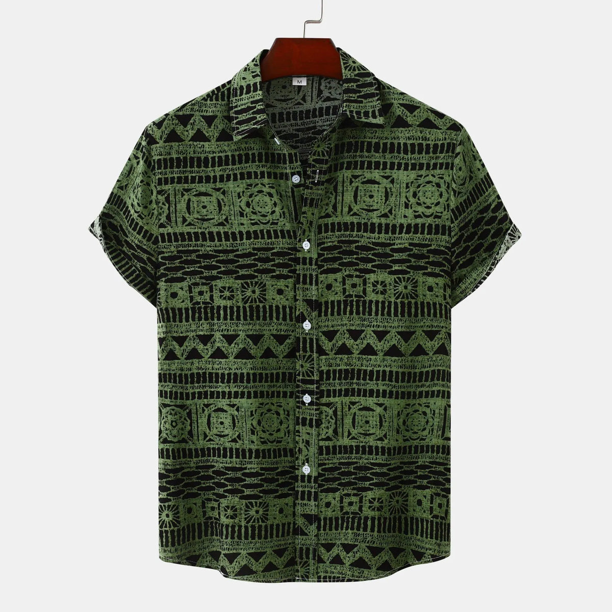 Men's Printed Button-Up Short Sleeve Shirt | DCDesigns