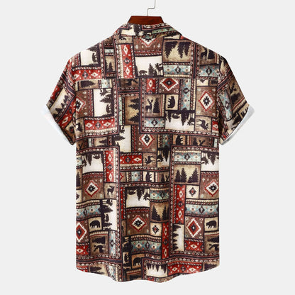 Men's Printed Short Sleeve Casual Shirt | DCDesigns