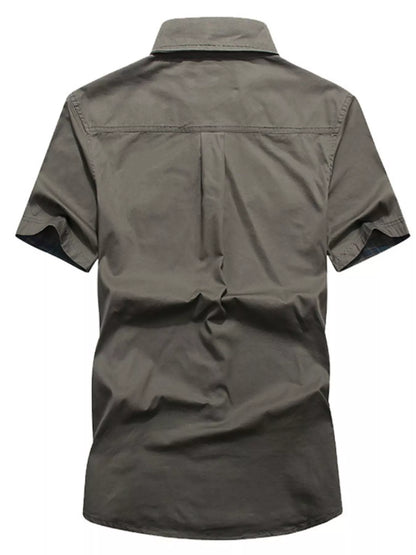 Men's Casual Short Sleeve Cargo Shirt | DCDesigns