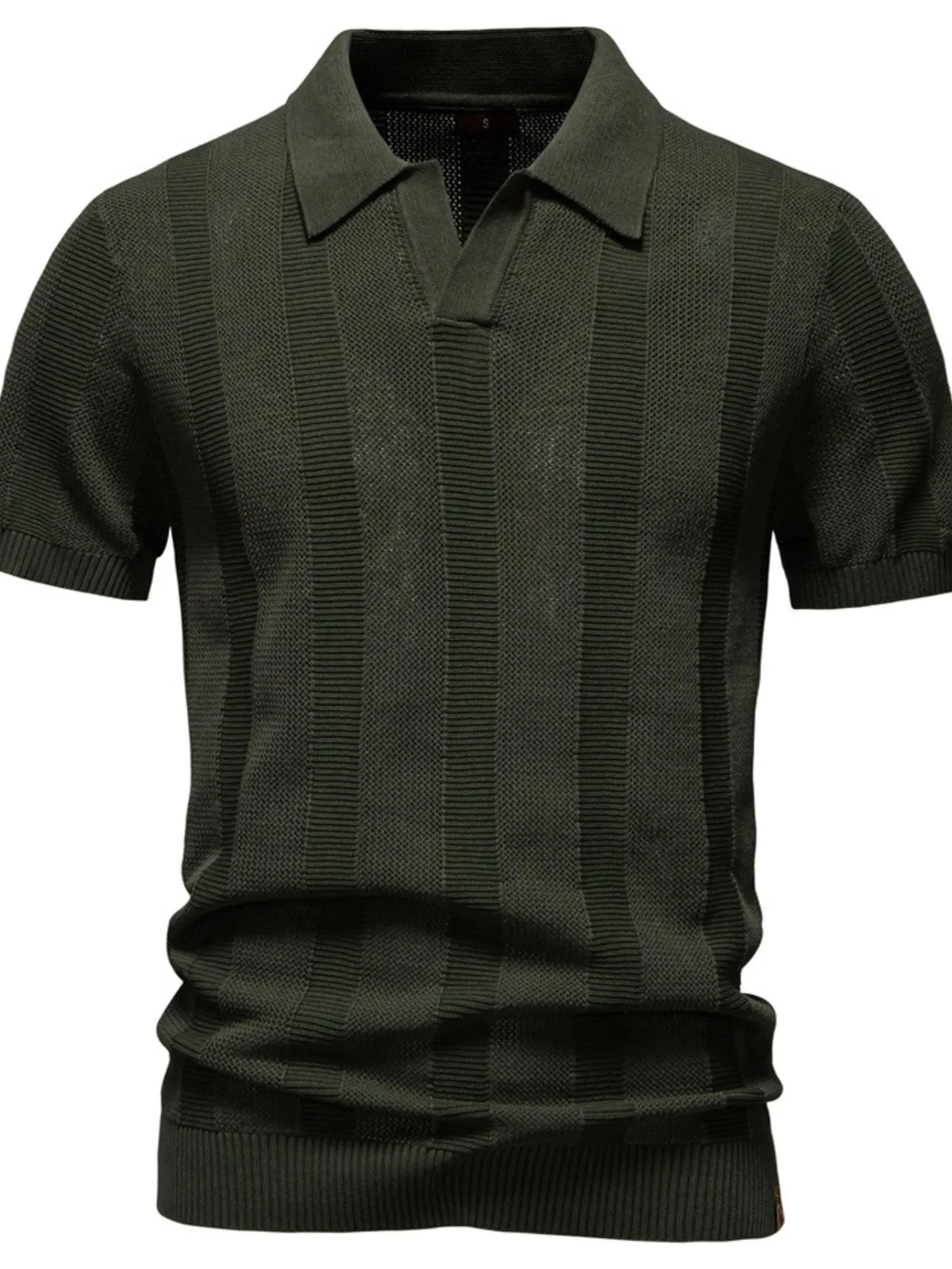 Men's Classic Short Sleeve Knit Polo Shirt - Army Green