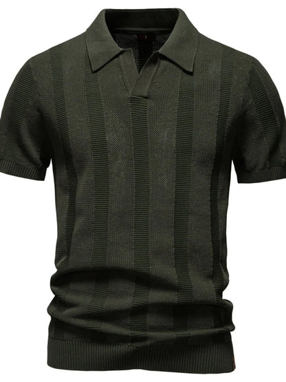 Men's Classic Short Sleeve Knit Polo Shirt - Army Green