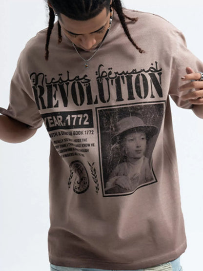 Men's Letter Graphic Oversized T-Shirt – men's bold Y2K streetwear graphic tee, product image 2