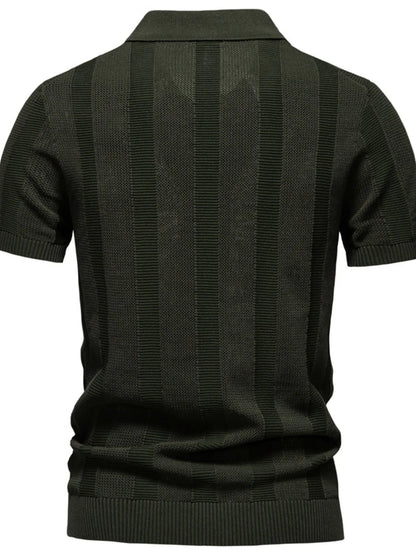 Men's Classic Short Sleeve Knit Polo Shirt - Army Green